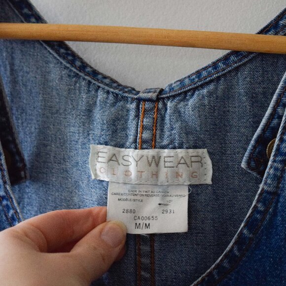 Vintage 90s denim jumper dress - Picture 2 of 4